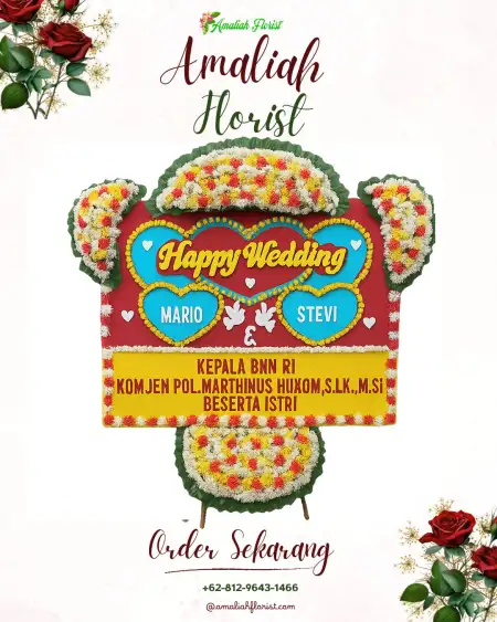 Papan Bunga Pernikahan Suka Karya